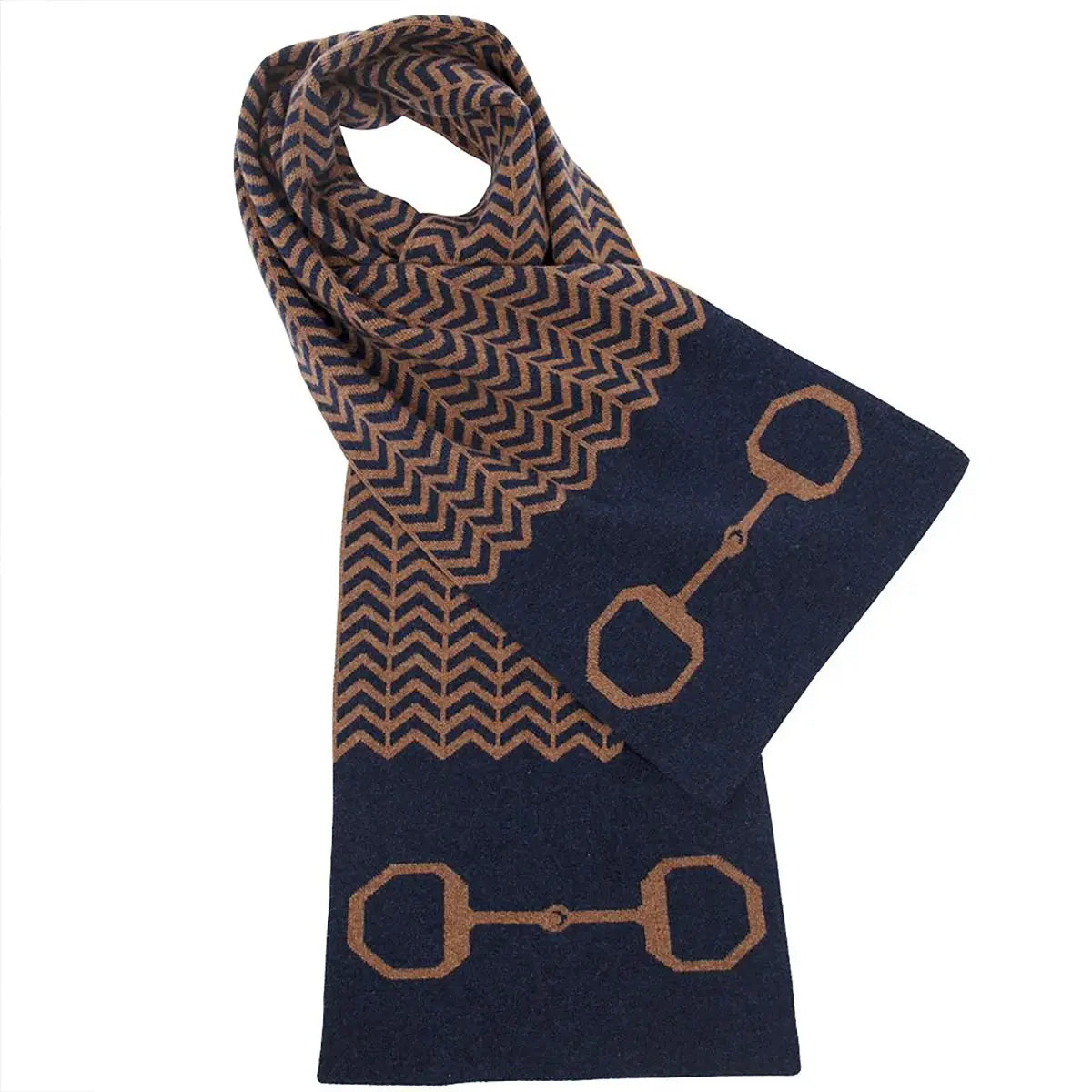 Lambswool Snaffle Bit Scarf in Navy