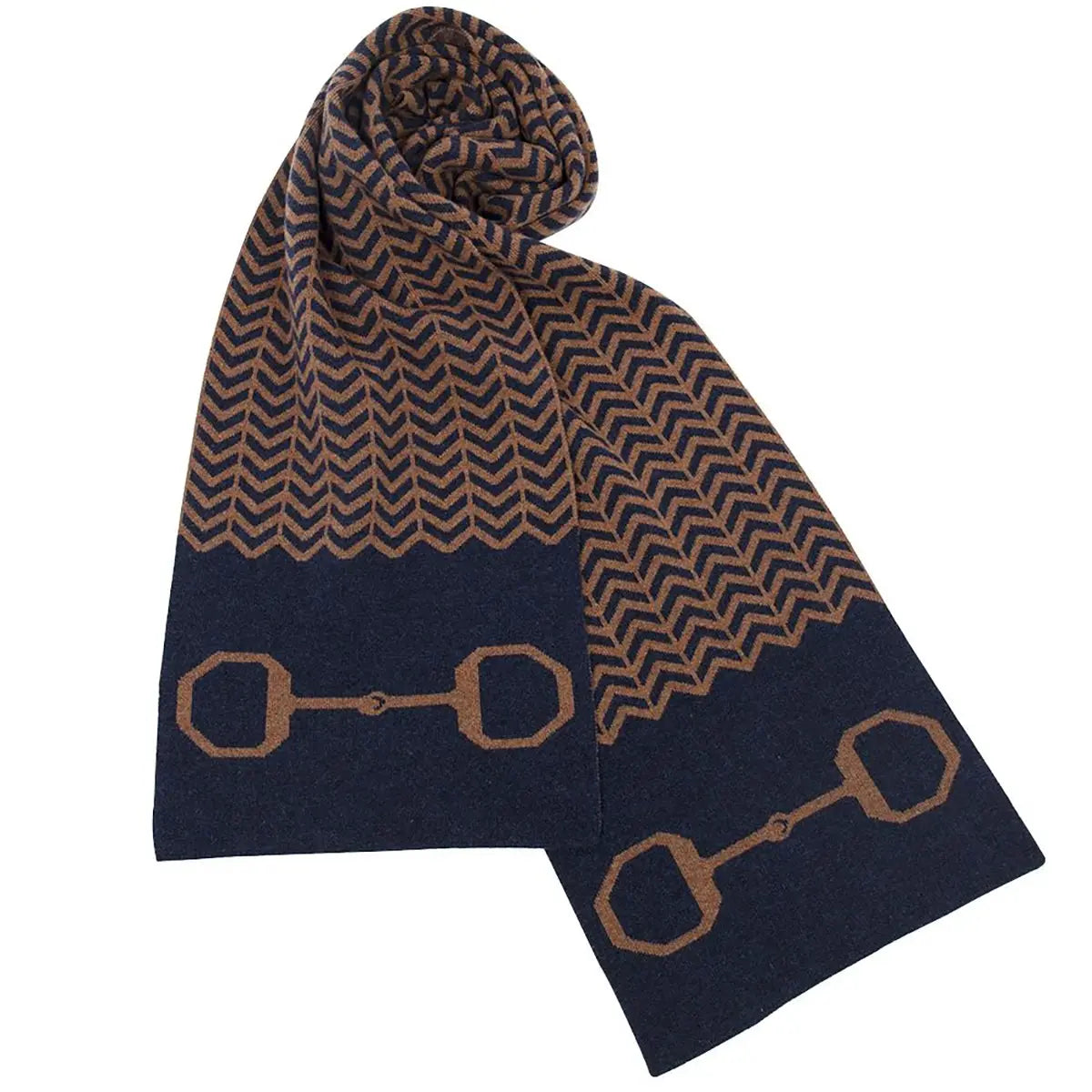 Lambswool Snaffle Bit Scarf in Navy