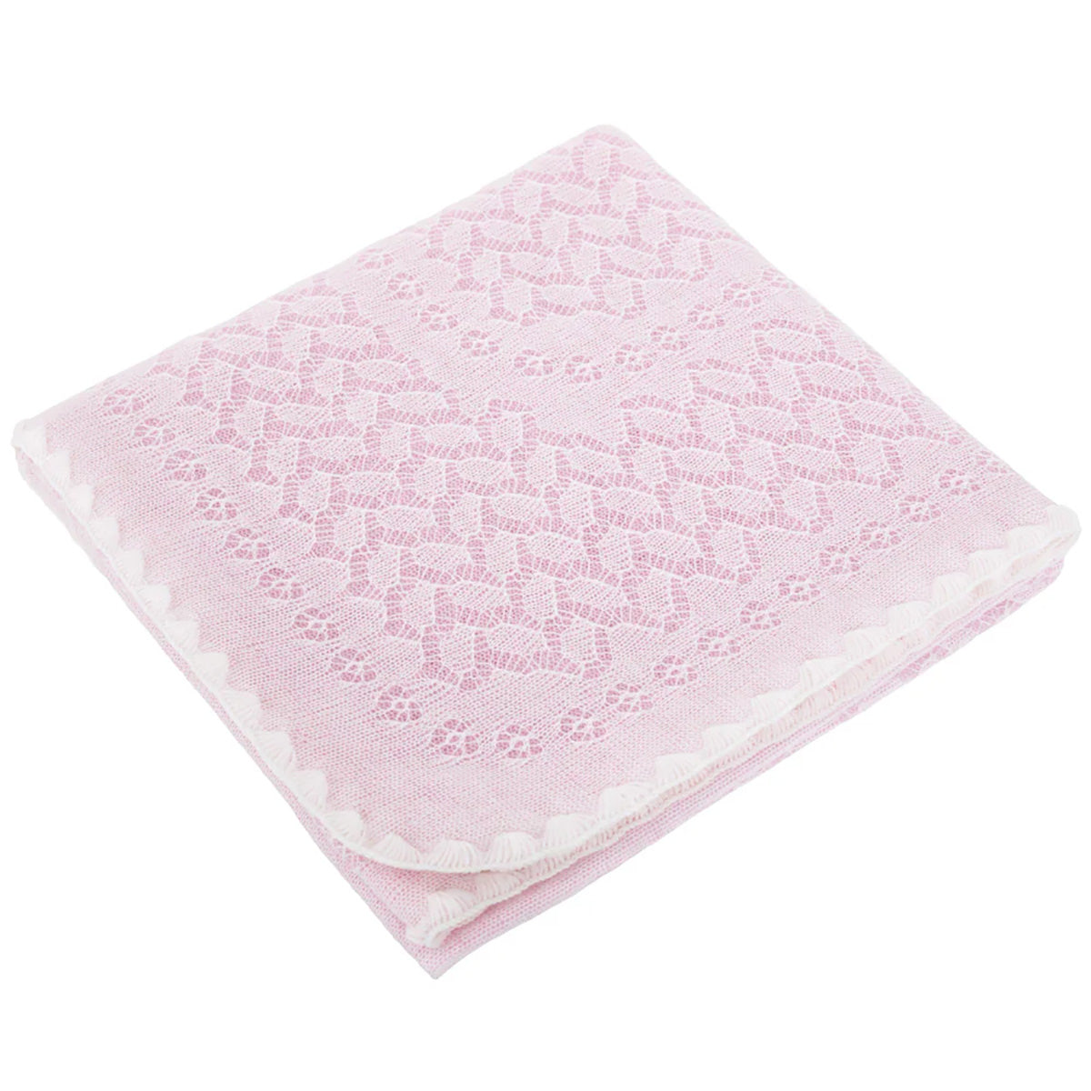 Leaves and Flowers Pink Baby Shawl
in Pink