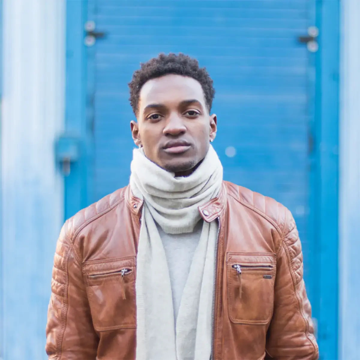 Lambswool Plain Knit Scarf in Silver Birch