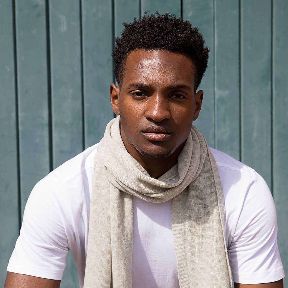 Lambswool Plain Knit Scarf in Silverbirch