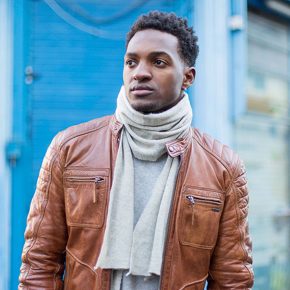 Lambswool Plain Knit Scarf in Silverbirch