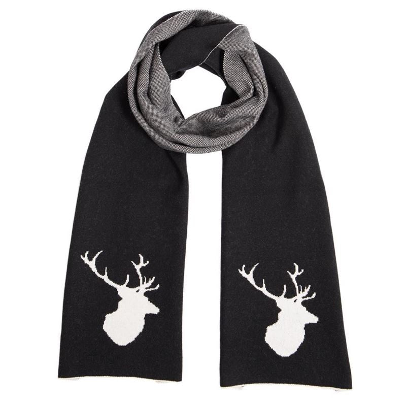 Men's Stag Scarf in Black