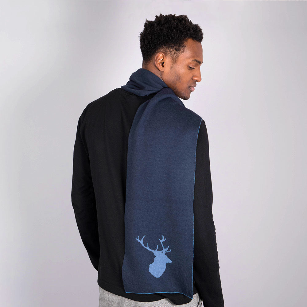 The Stag Scarf in Navy