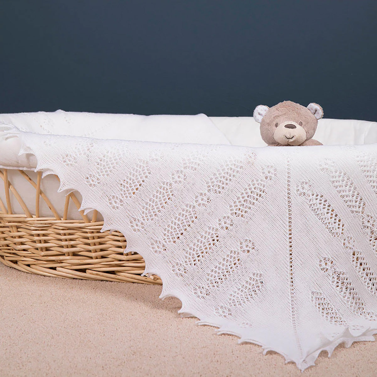 Nottingham Lace Knitted Baby Shawl