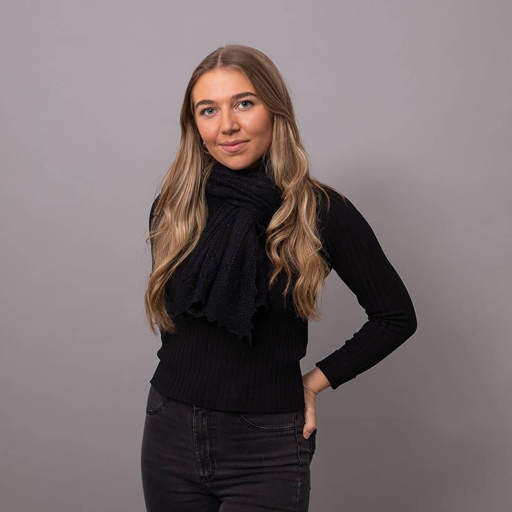 Pretty Wool Glitter Stole in Black