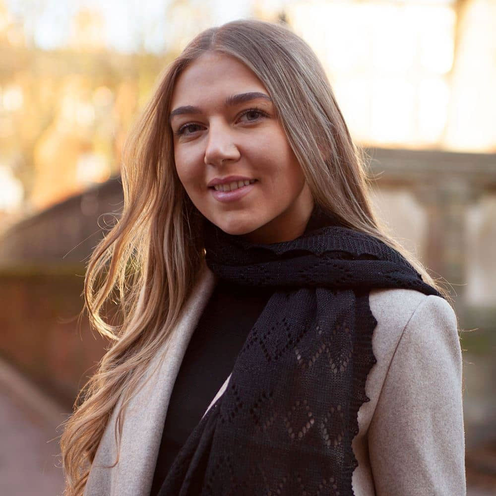 Pretty Wool Glitter Stole in Black