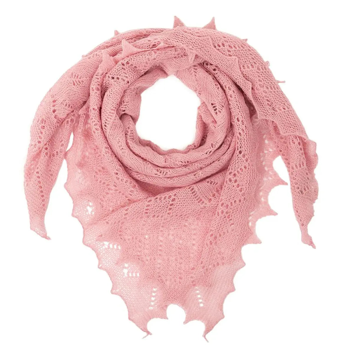 Classic Shetland Style Merino Wool Shawl in Mushroom