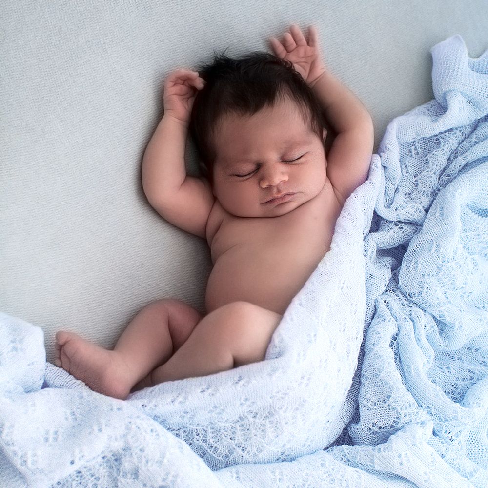 Soft Lacy Baby Shawl in Blue