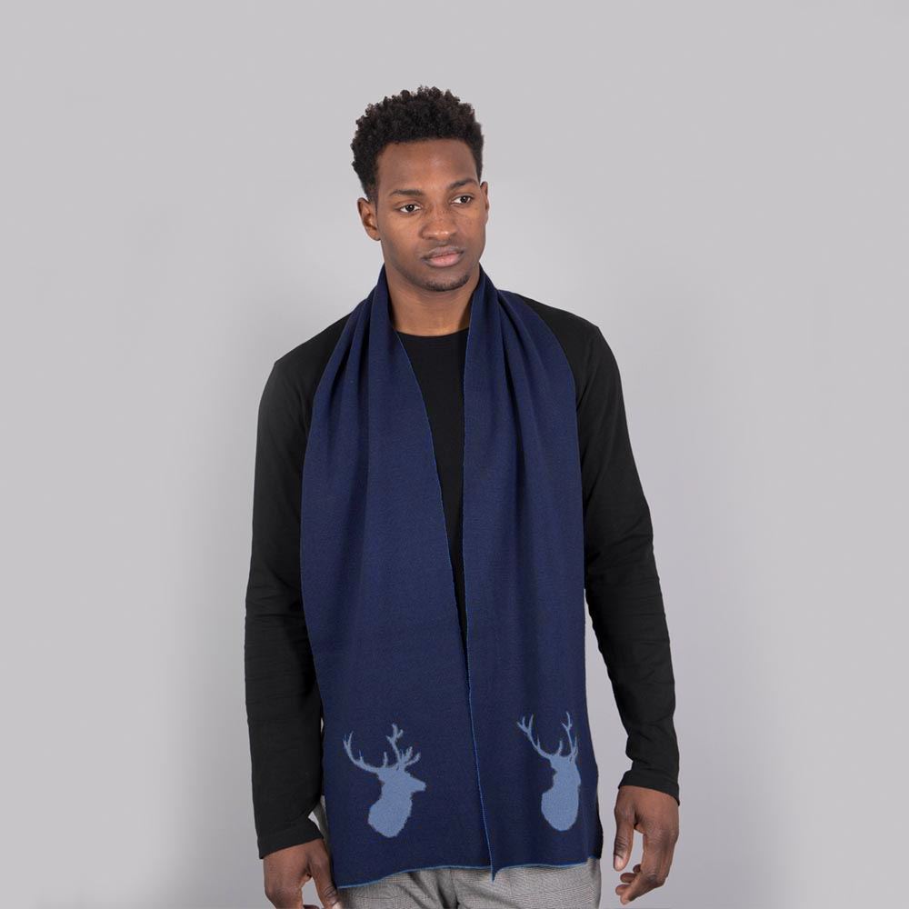 The Stag Scarf in Navy