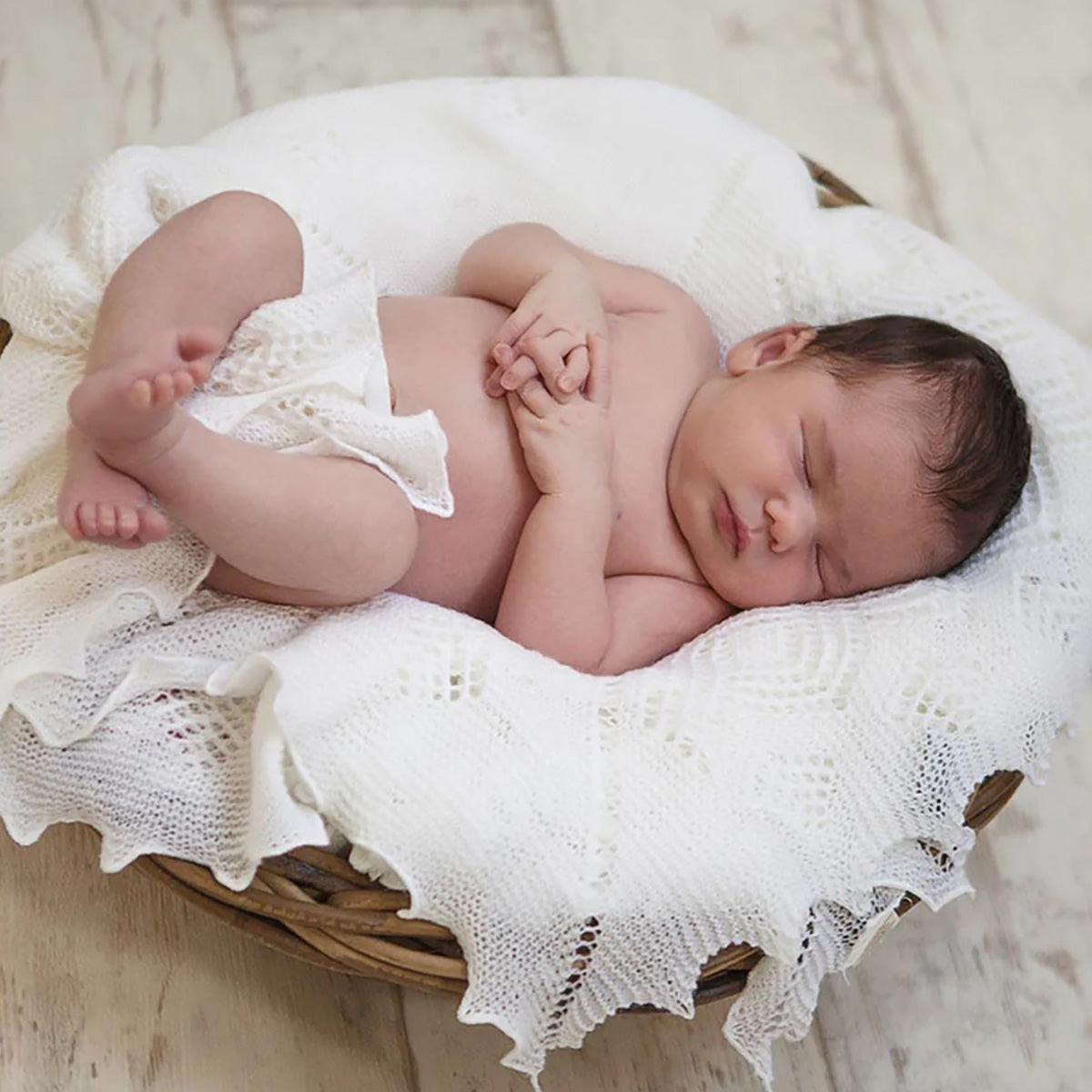 Super-fine Merino Wool Christening Shawl
