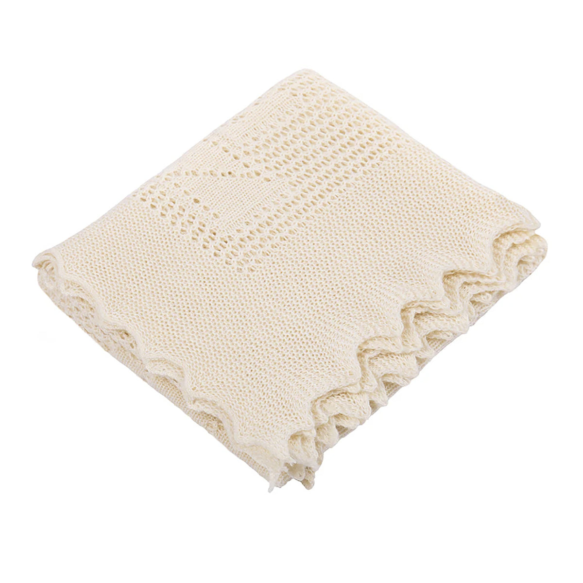 Teddy Alphabet Baby Shawl - Cream