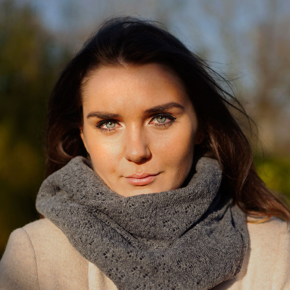 Luxuriously Soft Lambswool Snood in Derby Grey