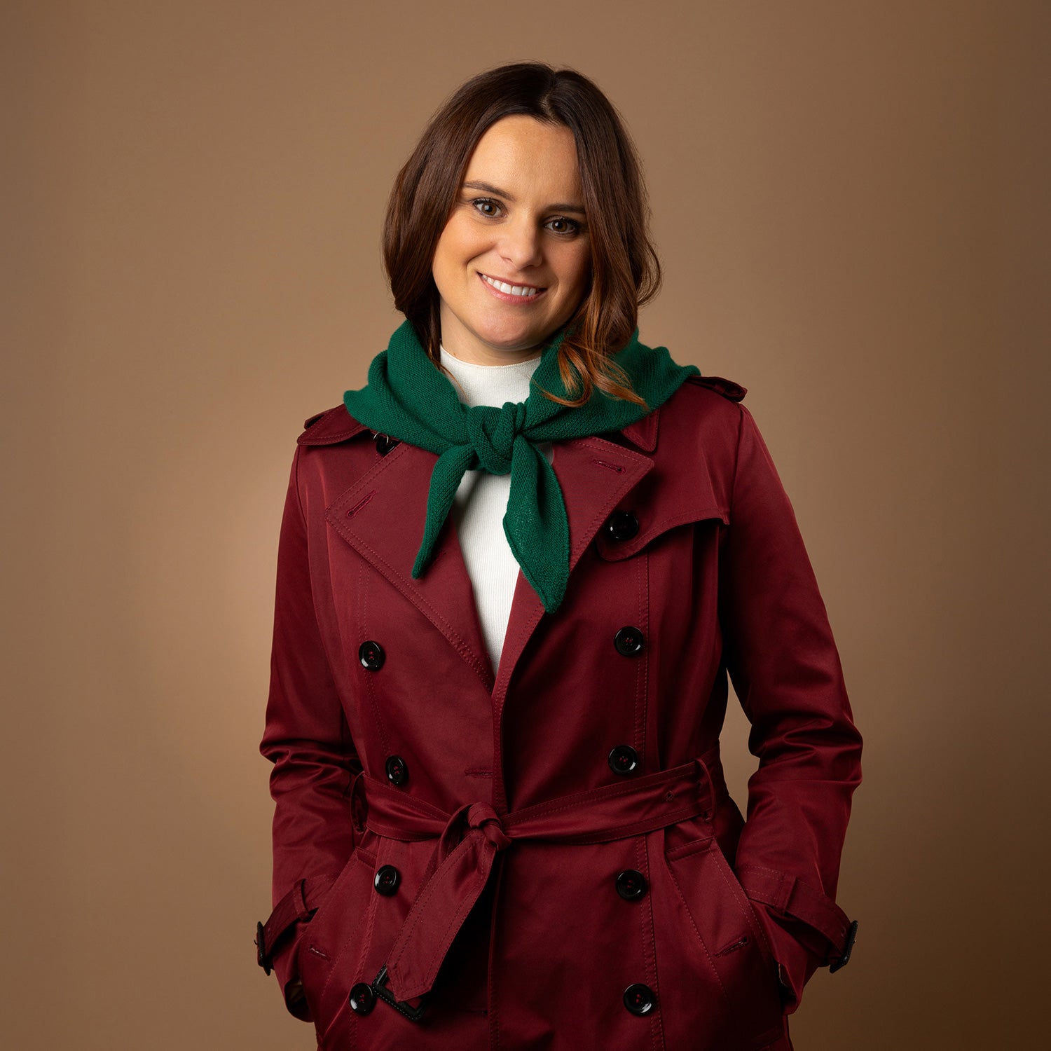 Triangular Lambswool Neckerchief - Forest Green