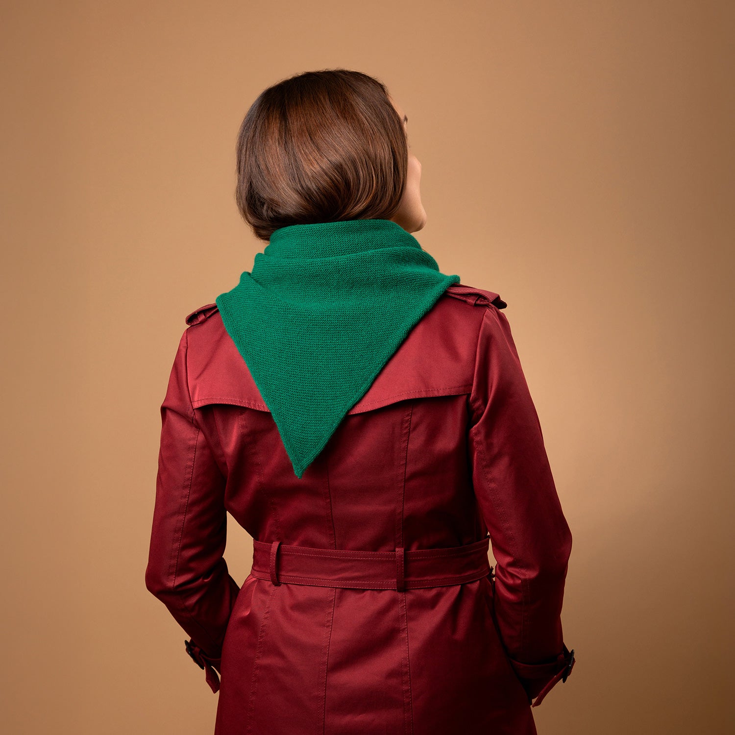 Triangular Lambswool Neckerchief - Forest Green