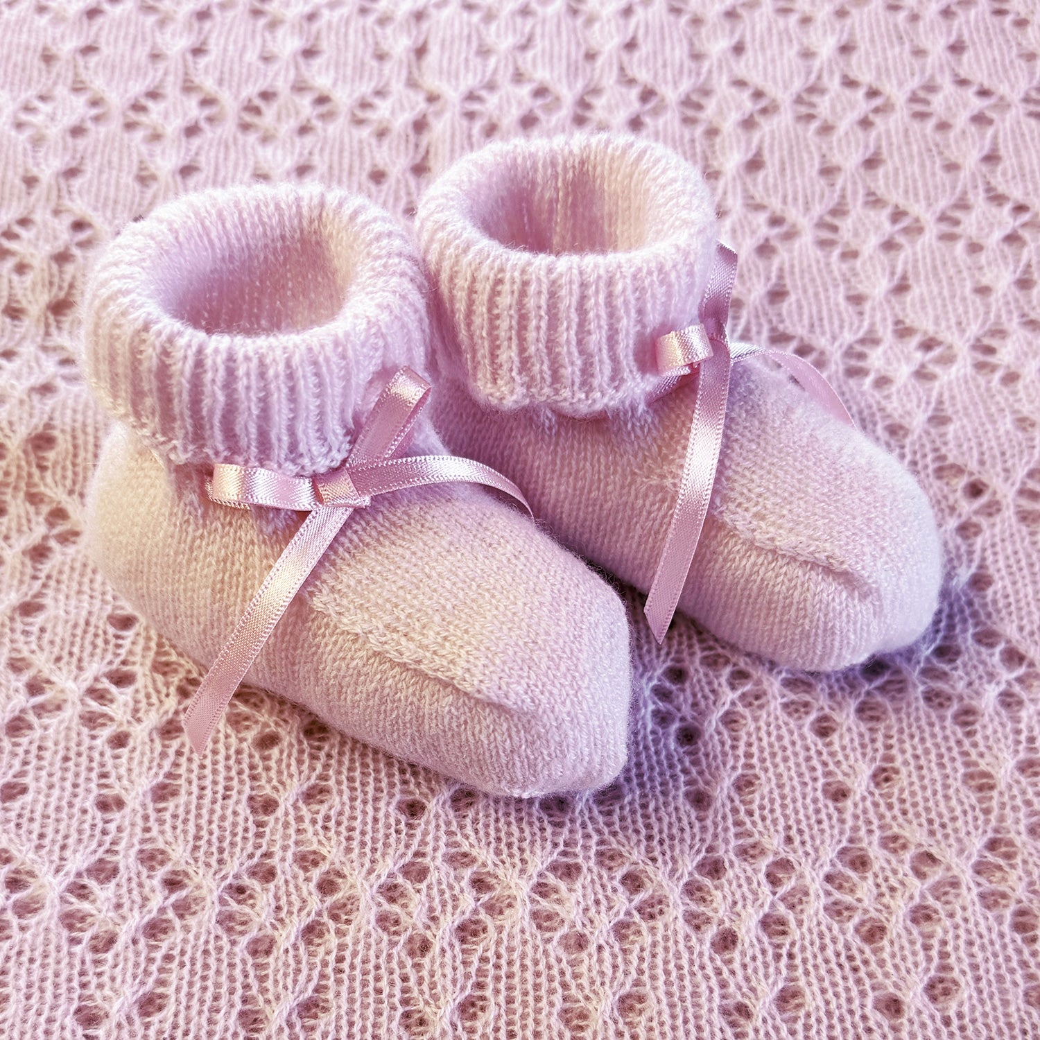 Pink Cashmere Baby Booties