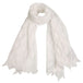 Cotton Lace Knit Scarf in White