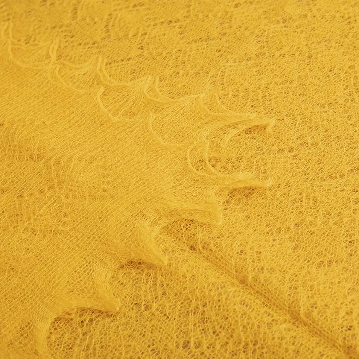 Diamond Lacy Mohair Shawl in Straw Detail