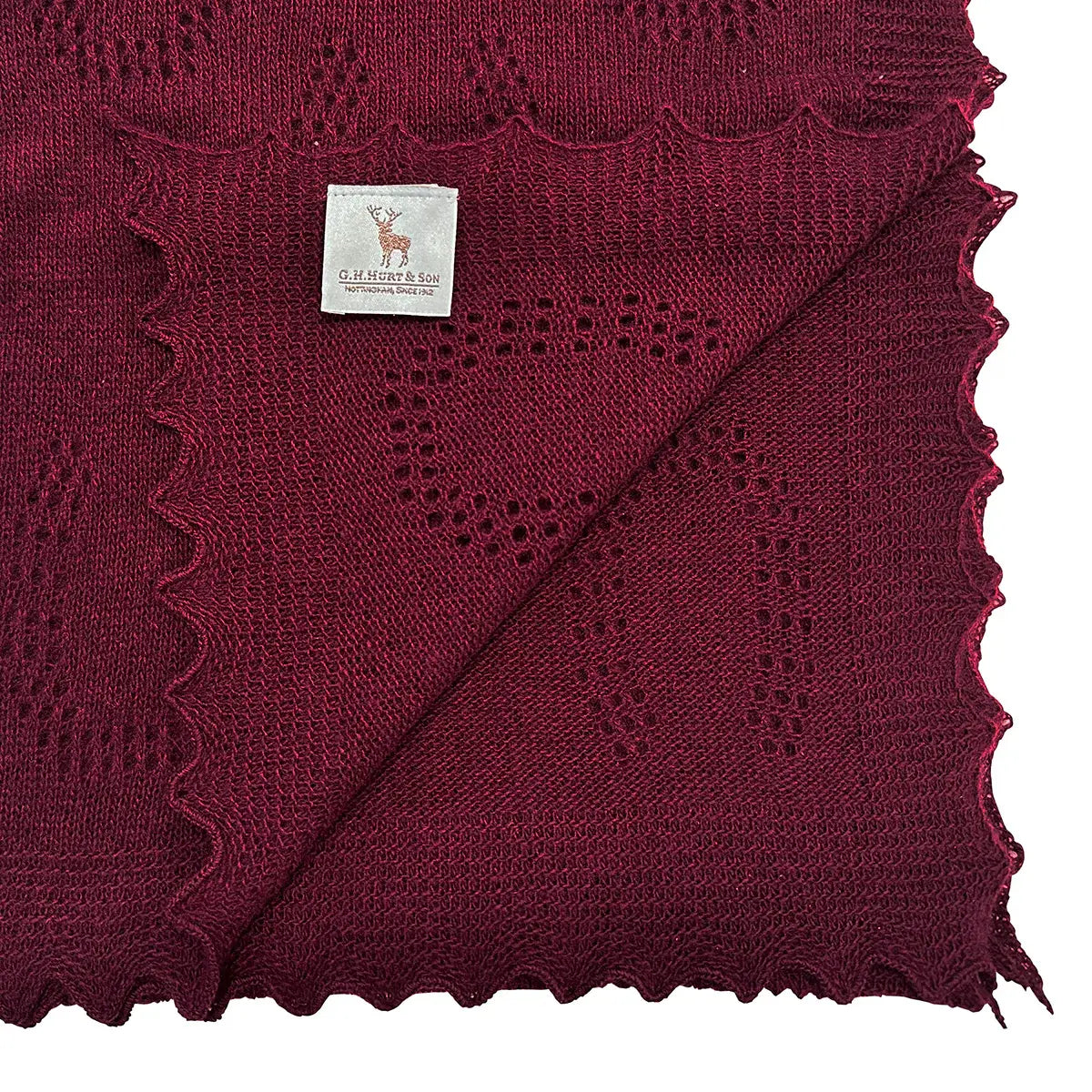 Horseshoe Lambswool Scarf in Claret