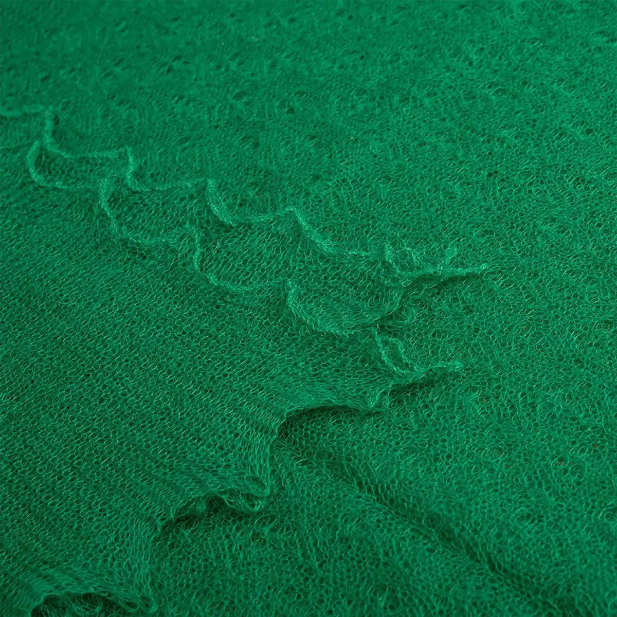 Kid Mohair Shawl in Emerald Detail