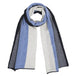 Ladies Lambswool Block Stripe Scarf in Jeans Blue