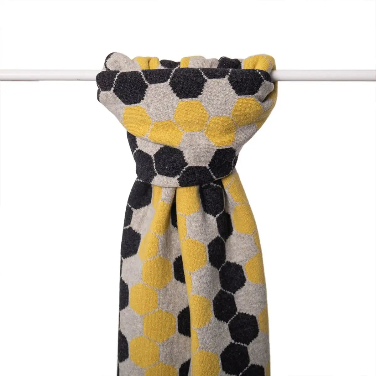 Ladies Lambswool Hexagon Scarf in Brass