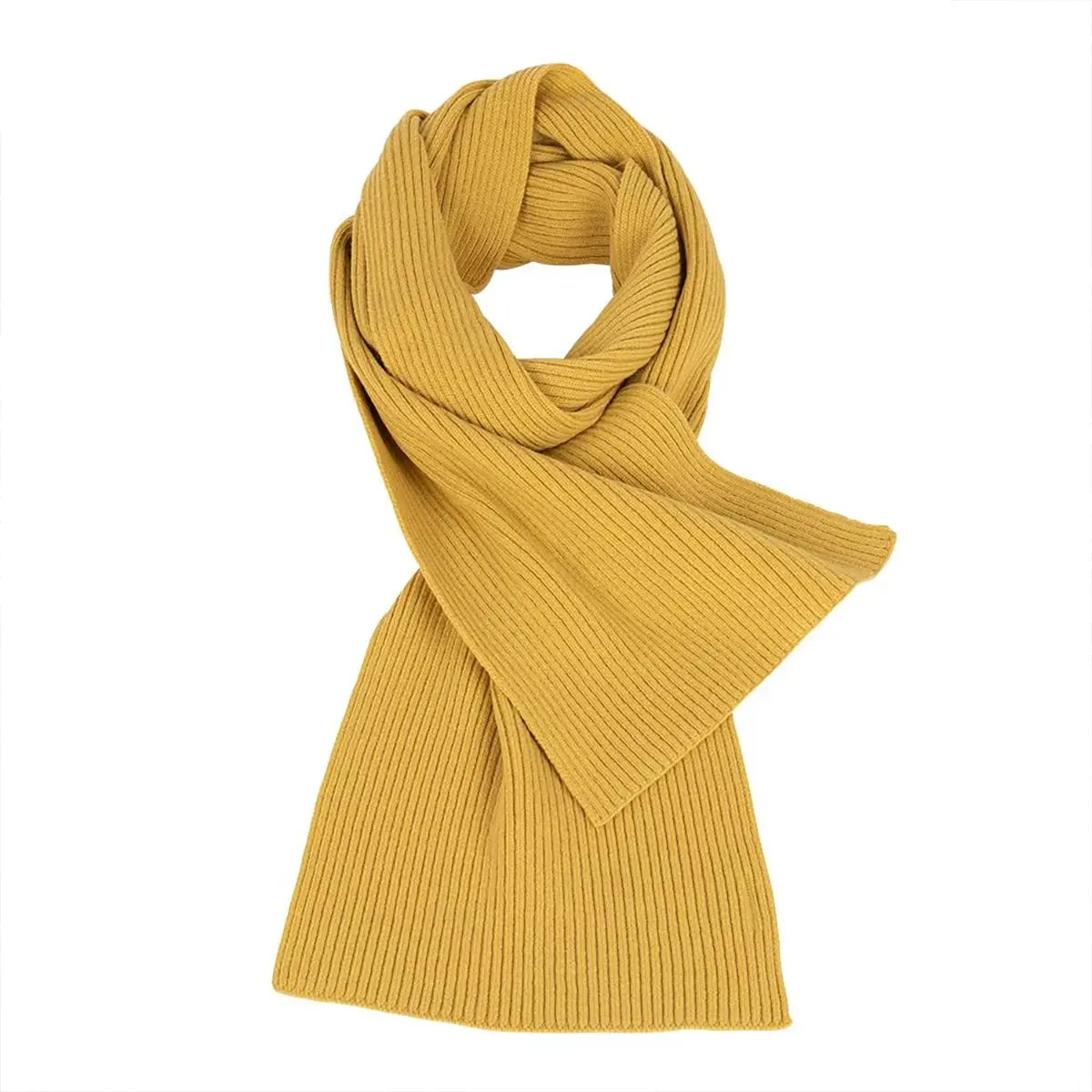 Lambswool Ribbed Scarf in Brass