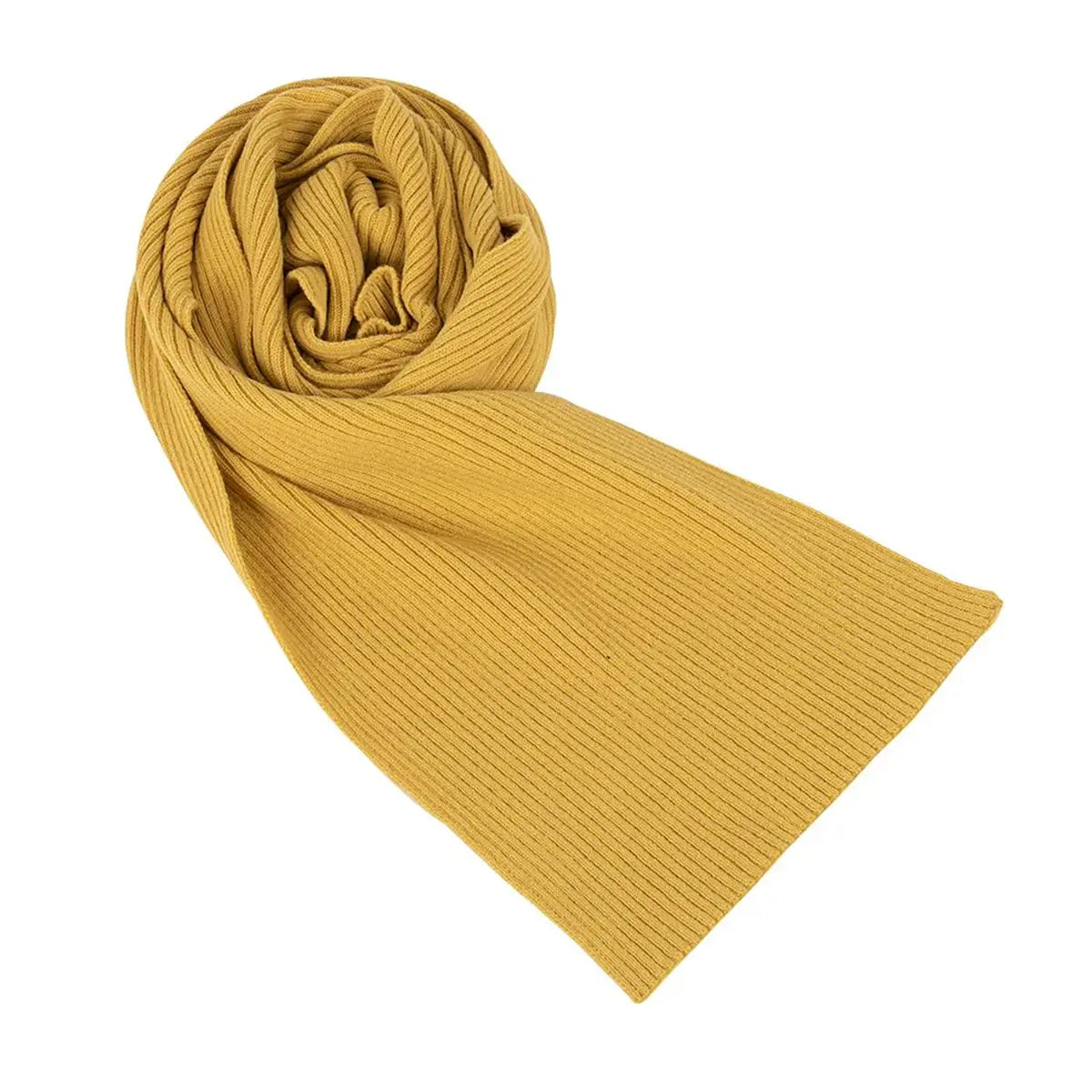 Lambswool Ribbed Scarf in Brass
