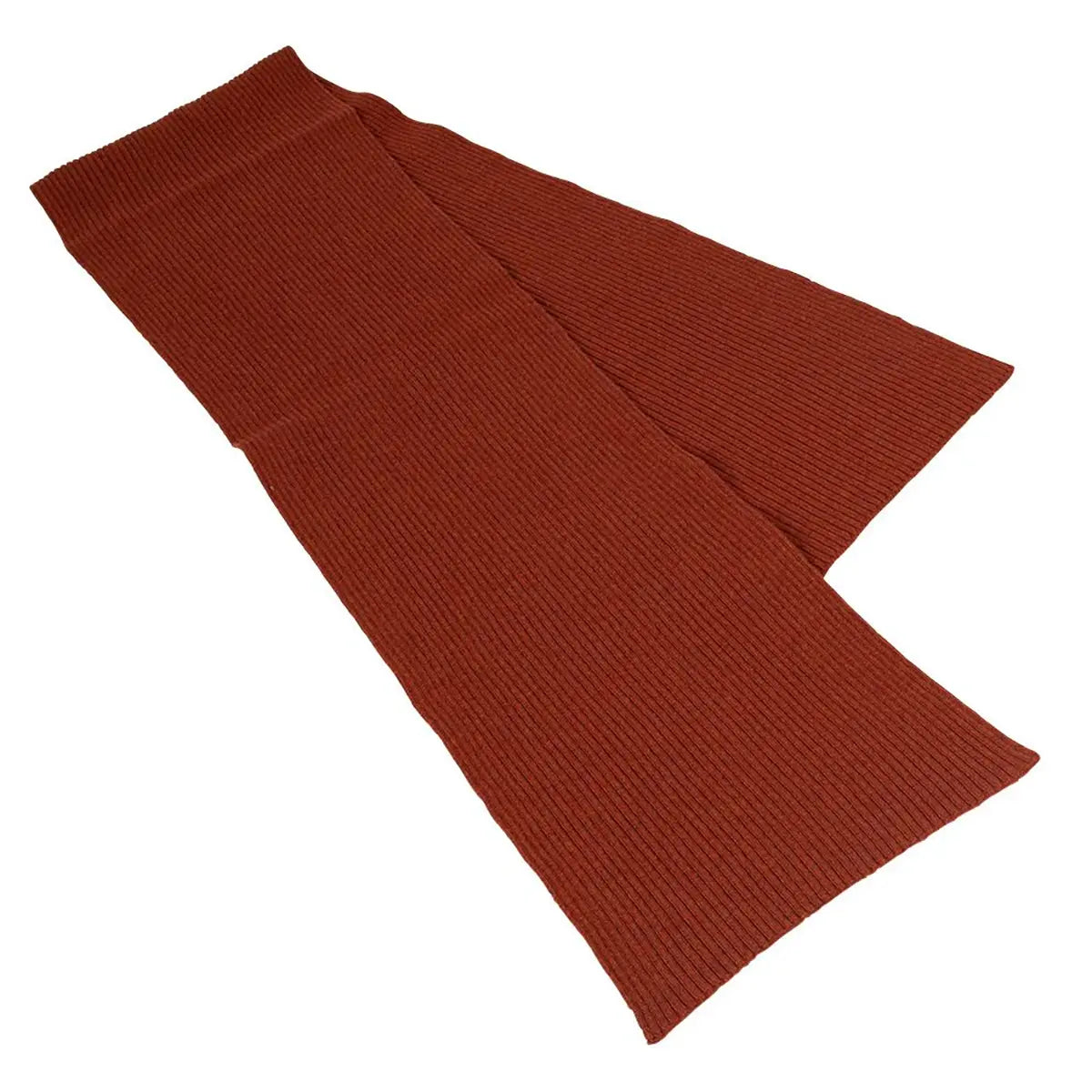 Lambswool Ribbed Scarf in Burnt Orange
