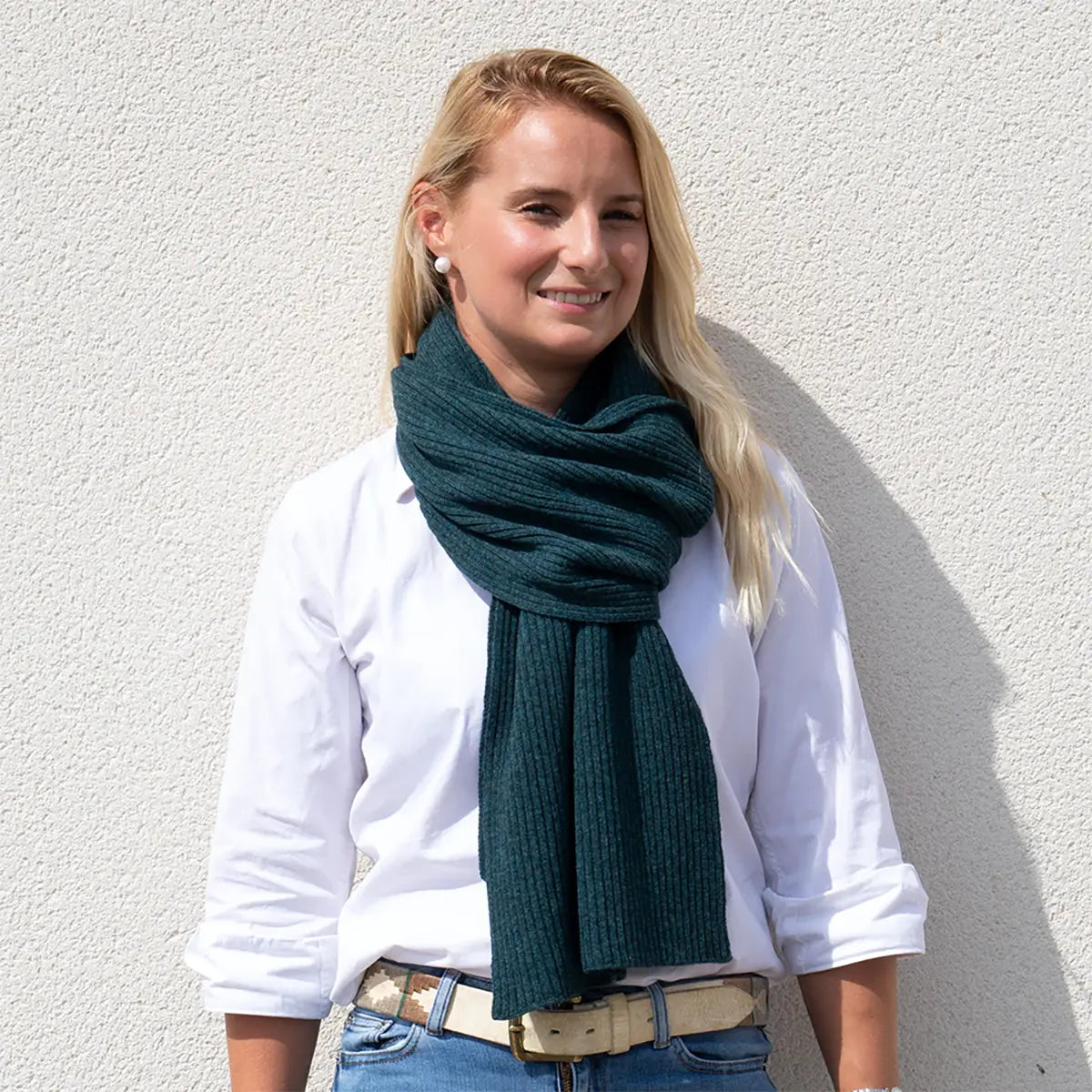 Lambswool Ribbed Scarf in Lugano