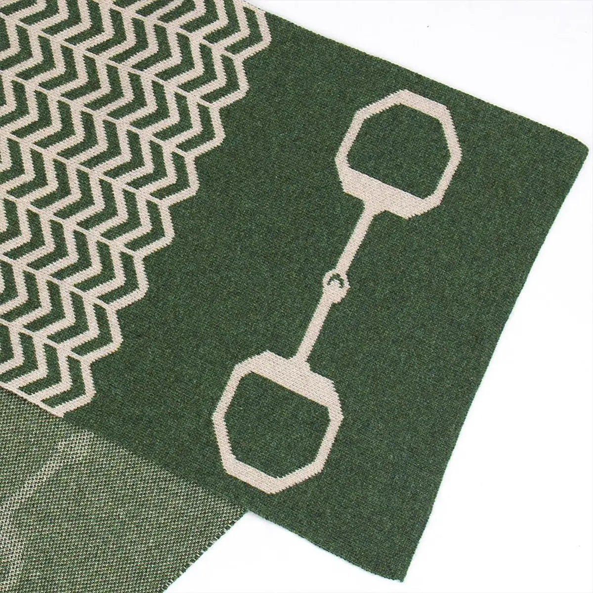 Lambswool Snaffle Bit Scarf in Moss