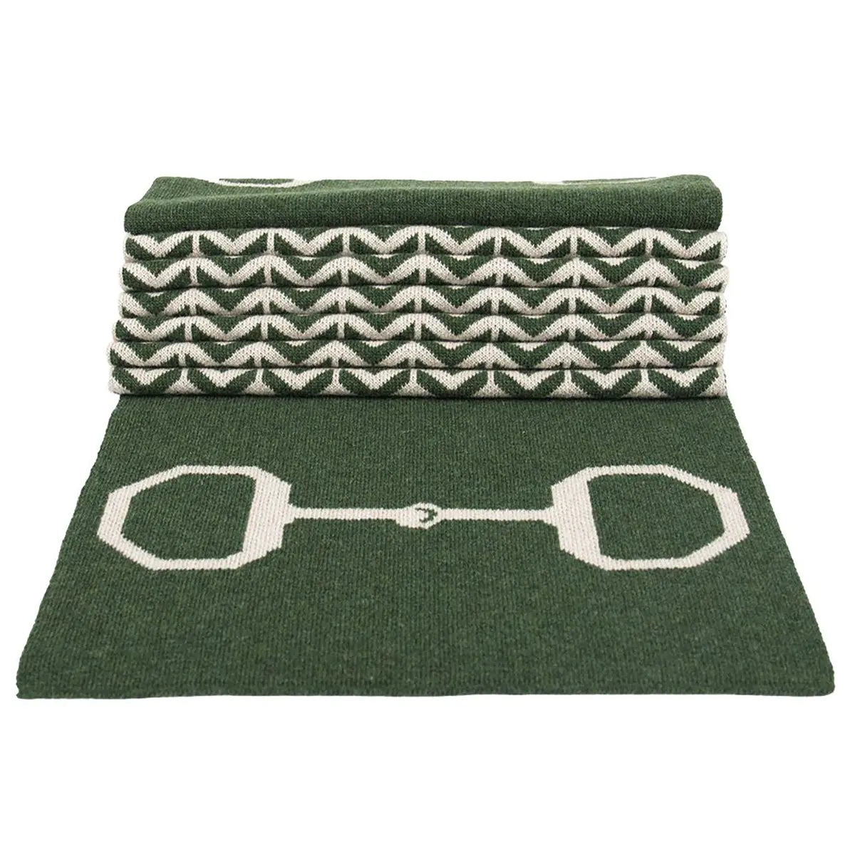 Lambswool Snaffle Bit Scarf in Moss