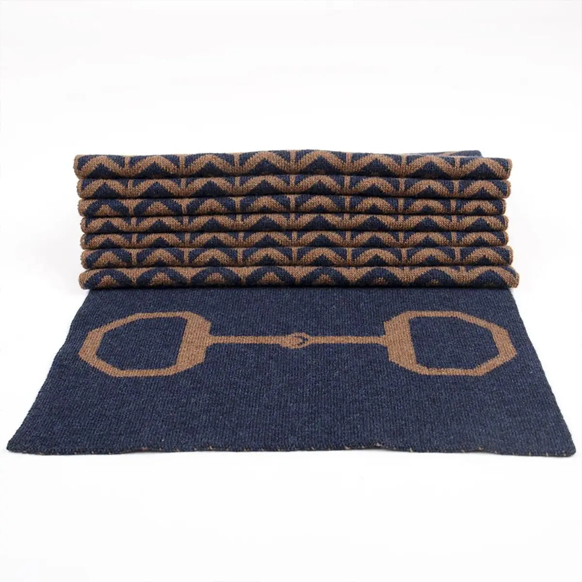Lambswool Snaffle Bit Scarf in Navy