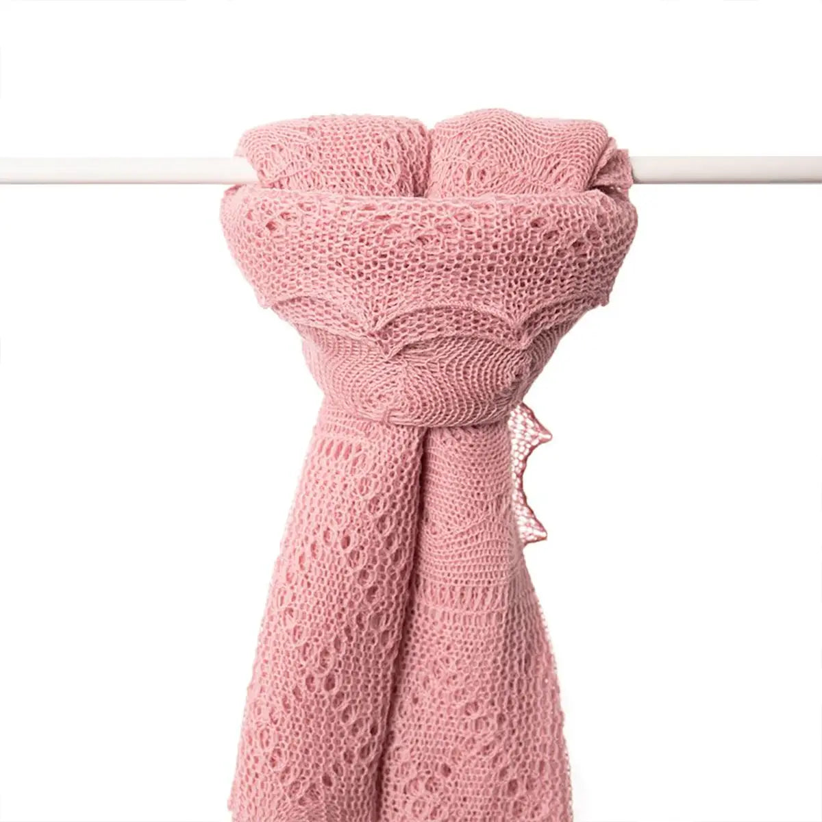 Classic Shetland Style Merino Wool Shawl in Mushroom