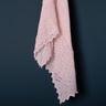 Pink Lacy Acrylic Receiving Shawl Flowing