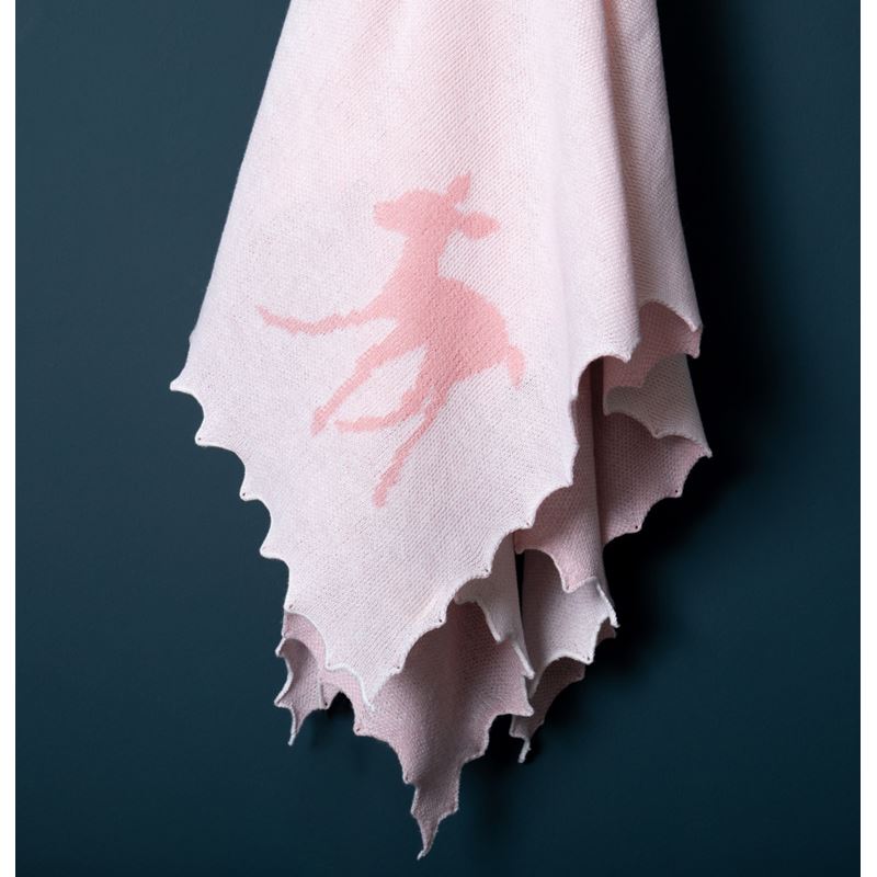 Pink baby shawl flowing - fawn 
