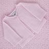 Pink cashmere baby cardigan on shawl 