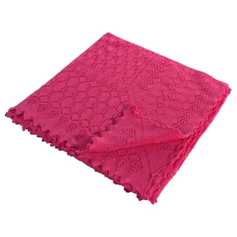 Exquisite Cashmere and Wool Lace Wrap - Fuchsia