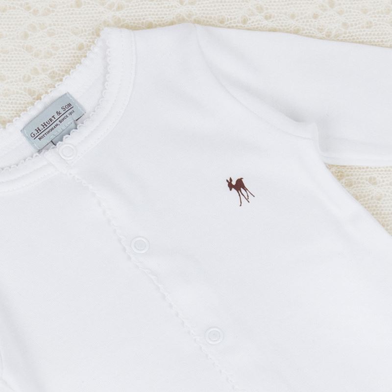 Baby Fawn Babygrow - White  - 0-3 Months