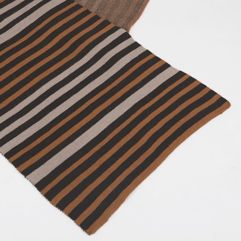 Cashmere & Wool Classic Striped Scarf - Mocha