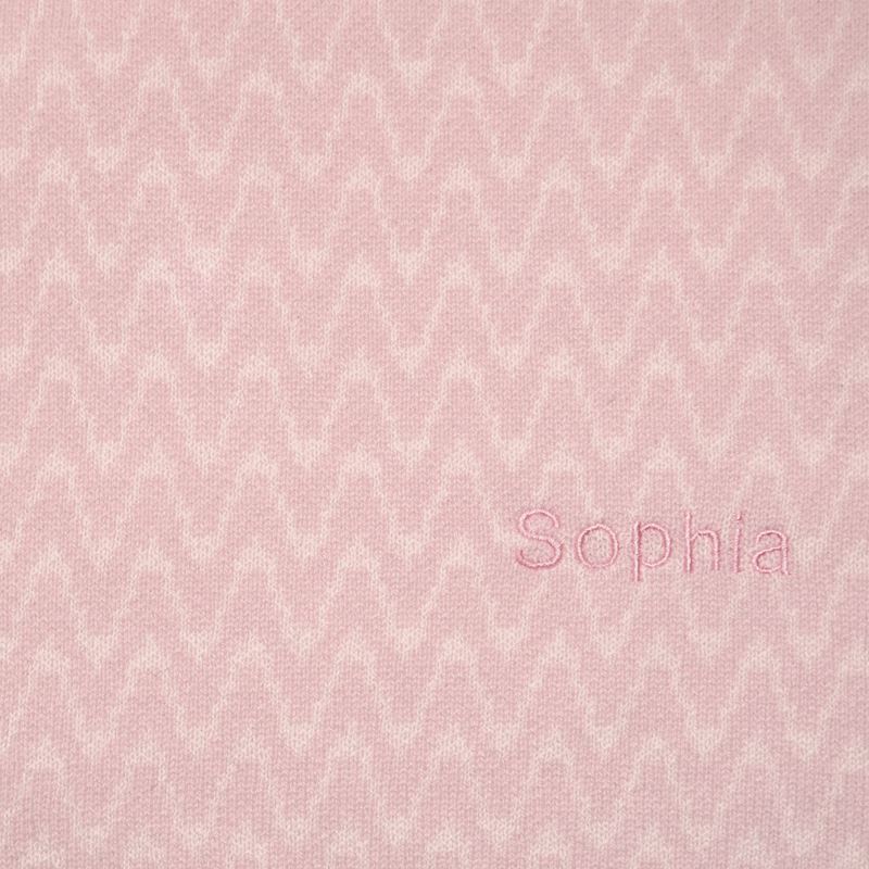 embroidered name pink cashmere blanket