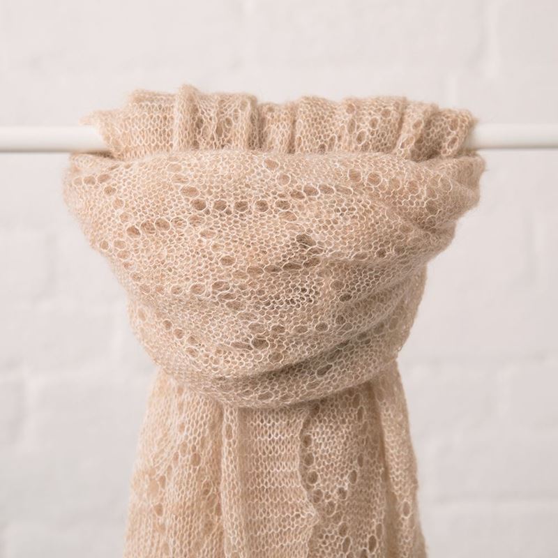 The Belton - Mohair Lace Scarf - Oatmeal