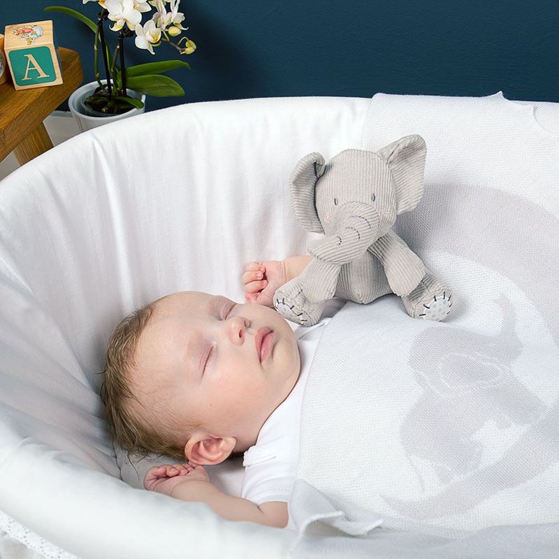 Personalised Baby Elephant Shawl - Grey